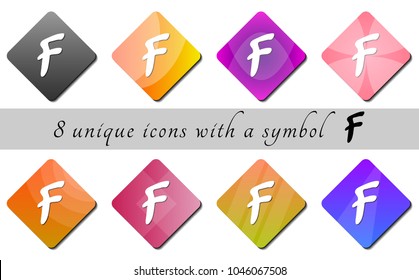 multicolored buttons with symbol. color buttons. button icon. multicolored icons for the site