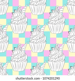 multicolored cake pattern. style unicorn