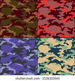 Multicolored camouflage pattern for allover print design