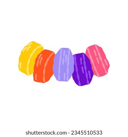 Multicolored candy bracelet 00s, 2000s. Hand drawn flat cartoon element. Vector illustration