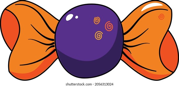 Multicolored candy on a white background. Halloween candy.