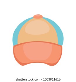 Multicolored cap with visor. Vector illustration for design.