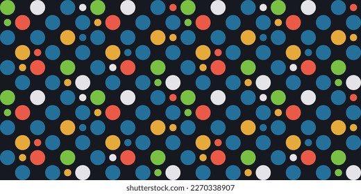 Multicolored casual polka dots. For print, interior, seamless canvas.