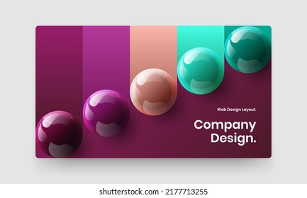 Plantilla vectorial de diseño de portada de catálogo multicolor. Concepto minimalista de bolas de mano 3D.
