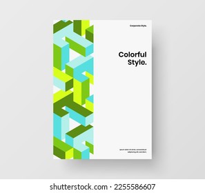 Mehrfarbiger Katalog Cover Vektordesign-Layout. Frische Mosaikhexagons Firmenidentitätskonzept.