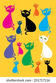 multi-colored cats