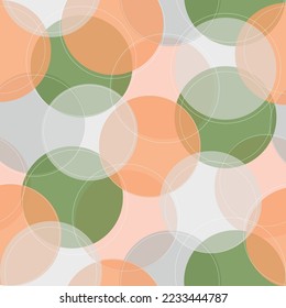 Multicolored chaotic circles with pattern. Seamless background.  Random half circle line seamless pattern