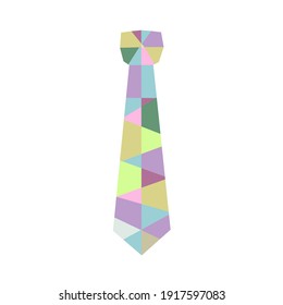 A multicolored checkered funny necktie, vector esp 8