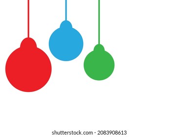 Multicolored Christmas balls in a flat style.