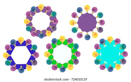 Multicolored Christmas balls vector illustration