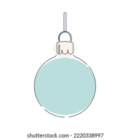 multi-colored christmas blue balloon in line art style for decorating postcards packaging posters banners