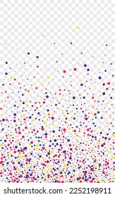 Multicolored Circle Background Transparent Vector. Confetti Party Design. Colorful Paper. Bright Element Summer. Polka Decor Illustration.