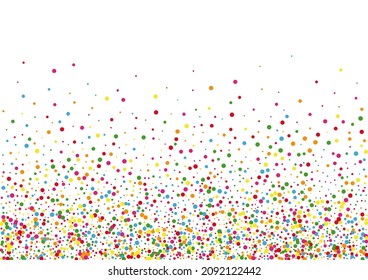 Multicolored Circle Gift Texture. Dot Square Background. Orange Design Round. Blue Holiday Confetti Illustration.