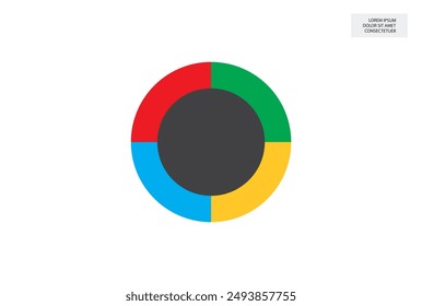 Multicolored circle on a white background. Icon, vector graphics.