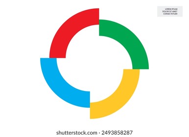 Multicolored circle on a white background. Icon, vector graphics.