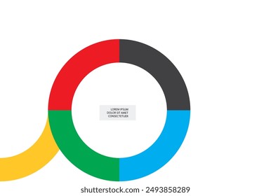 Multicolored circle on a white background. Icon, vector graphics.