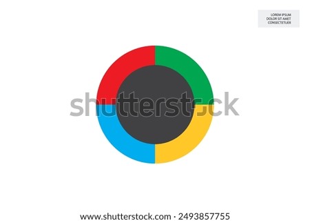 Multicolored circle on a white background. Icon, vector graphics.