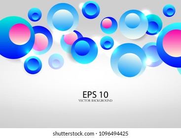 Multicolored circles with a blue gradient on a white background. Vector, eps 10.