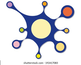 Multicolored circles connected together