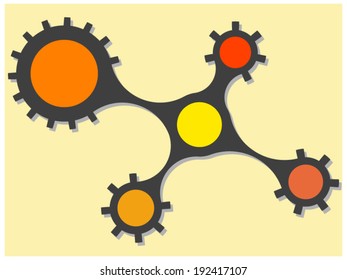 Multicolored circles connected together