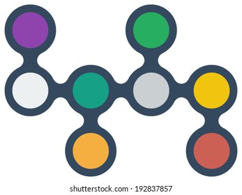 Multicolored circles connected together
