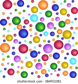 Multicolored circles of different diameters on a white background