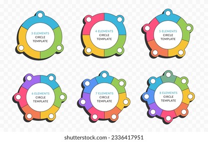 Multicolored circles divided on parts, infographic templates for circle diagrams, vector eps10 illustration