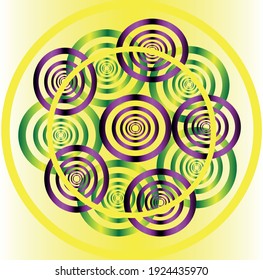 multicolored circles are interconnected for design