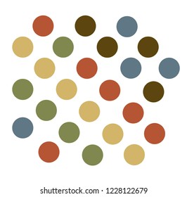 Multicolored circles isolated on a white background. Simple design vector.