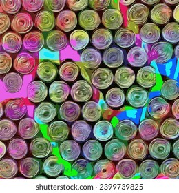 Multicolored circles on a colorful background