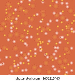 Multicolored circles on orange background