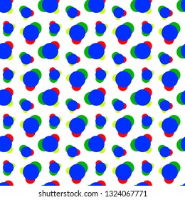 Multicolored circles on a white background, seamless pattern, for design, vector