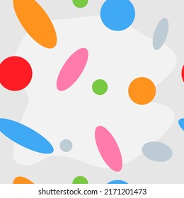 multicolored circles and shafts on a light background