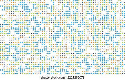 Multi-colored Circles Tartan Checked Texture Pattern for Autumn, Summer and Spring on a White Background. Vector Illustration