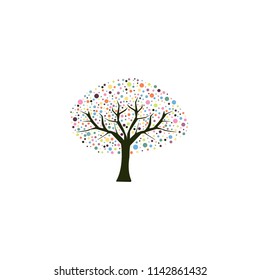 Multicolored circles tree image.