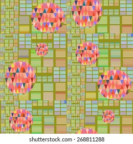  Multicolored circles, triangles and rectangles.