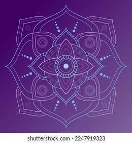 Multicolored circular mandala. Ethnic drawing. For print background.