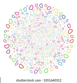 Multicolored Cloud festival sphere. Vector globula burst organized from scattered cloud symbols. Colorful Vector illustration.
