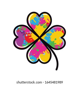 multi-colored clover flat style vector illustration