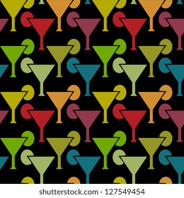	Multicolored cocktails seamless pattern