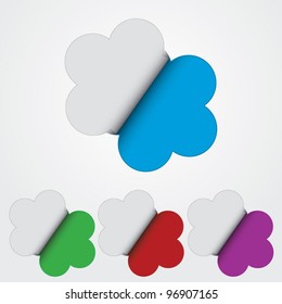 Multicolored collection of nice flower sticker revealing colors