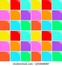 Multicolored Colorful Gradient Square Retro Style Mosaic Pattern Background Vector Illustration