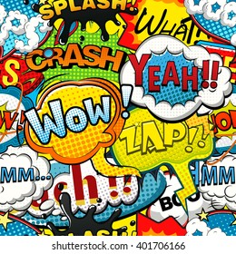 Multicolored Comics Speech Bubbles Seamless Pattern