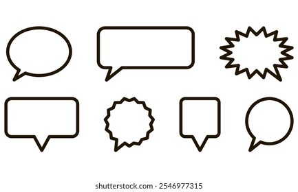 Multicolored communication speech bubbles isolated on transparent background