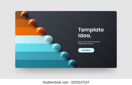 Multicolored company identity vector design concept. Trendy realistic balls flyer illustration.