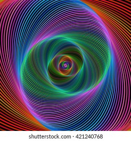 Multicolored computer generated spiral fractal design background vector