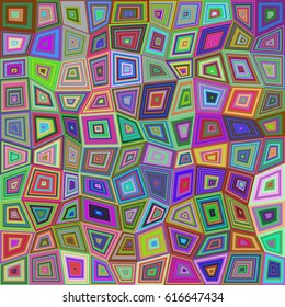 Multicolored concentric rectangle tile mosaic pattern background