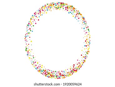 Fondo de Confetti multicolor. Textura del arco iris del punto. Ilustración redonda de elementos de naranja.