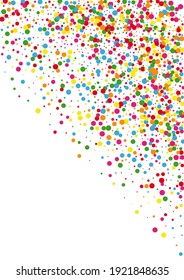Multicolored Confetti Design Background. Round Bright Illustration. Festival Circle Texture.