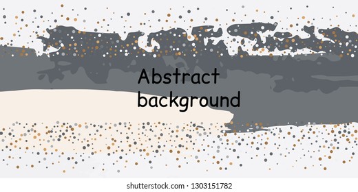 Multicolored confetti dots on a striped background. The concept of festive decoration. Fashionable color concept. Pattern from a striped background with chaotic confetti dots for design poster, banner